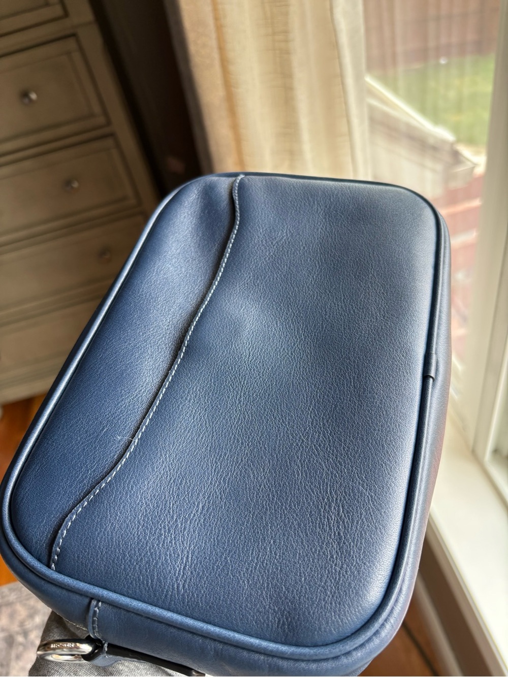 Navy Coach Radio Camera Bag in Navy/Silver - Picture 5 of 9